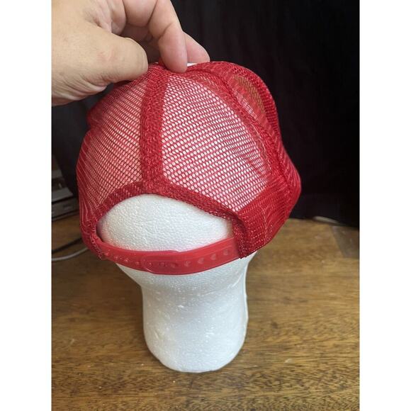 Vintage Budweiser‎ Hat Bud Beer Biere Snapback Trucker Mesh Cap Red White - - Picture 3 of 5